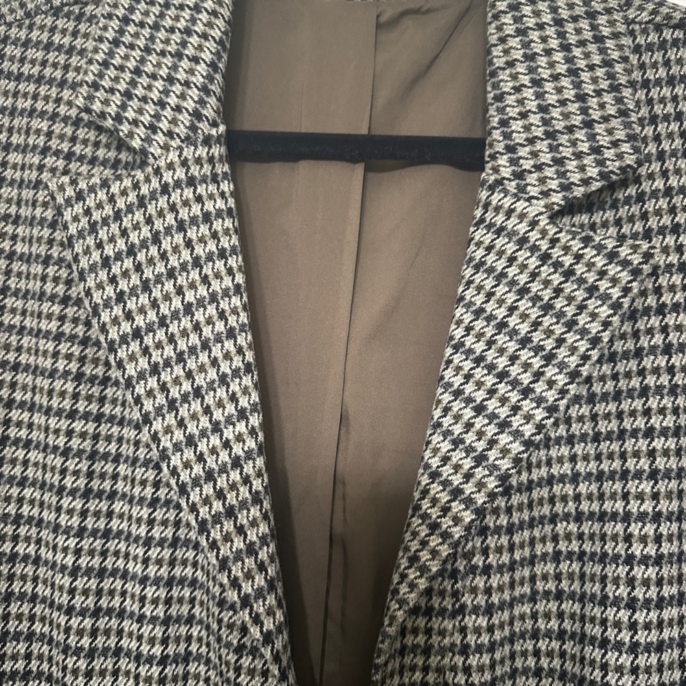 Madewell Oversized Knit Blazer in Green Houndstooth - Size XXS - Picture 10 of 15